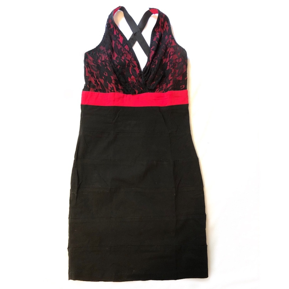 Black and Pink Bodycon Dress